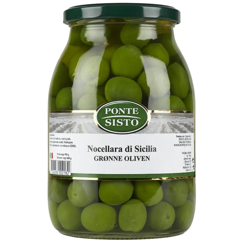 Oliven grøn Nocellara di Sicilia med sten 960 g 17571 by Ponte Sisto color Sort