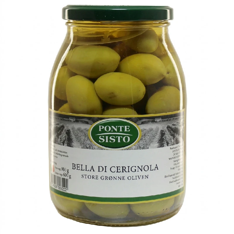 Oliven grøn bella di cerignola m/sten 980 g 17574 by Ponte Sisto color Sort