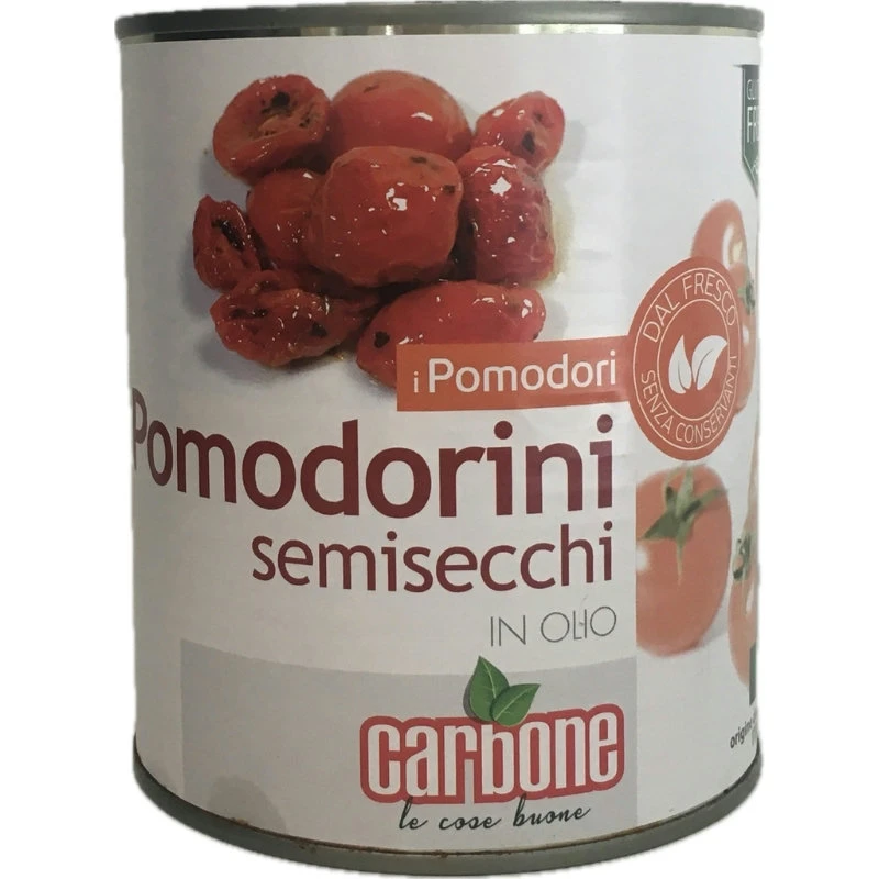 Tomater semi dry cherry røde halve dåse 800 g 18028 by CARBONE color Sort