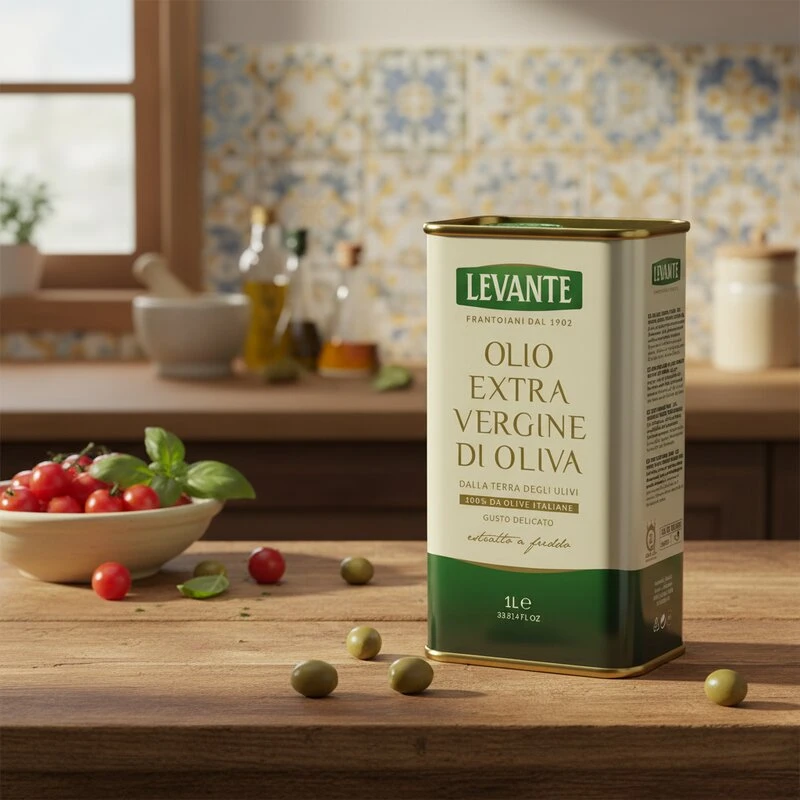 Ekstra jomfru olivenolie 100% italiensk 1 l dåse 15304 by Levante color Sort