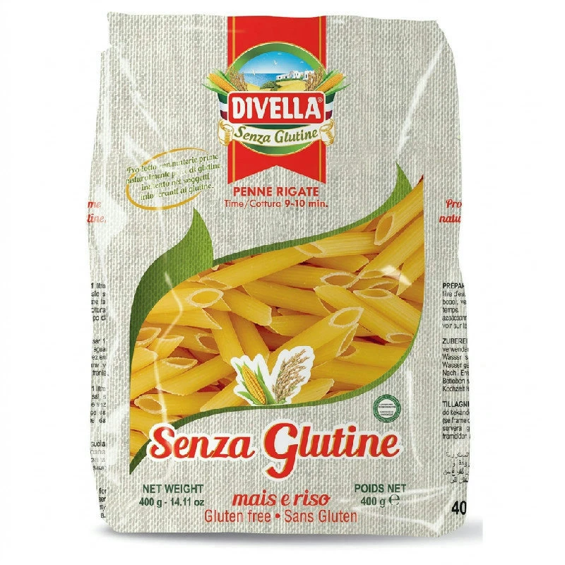 Glutenfri penne rigate 400 g 10290PS by DIVELLA color Sort