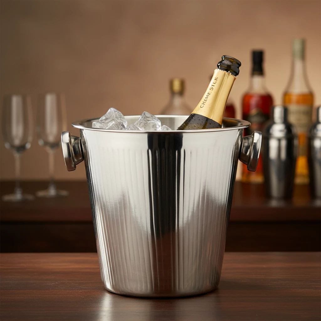 Champagnekøler 20cm riflet A12441830 by Koop color Sort