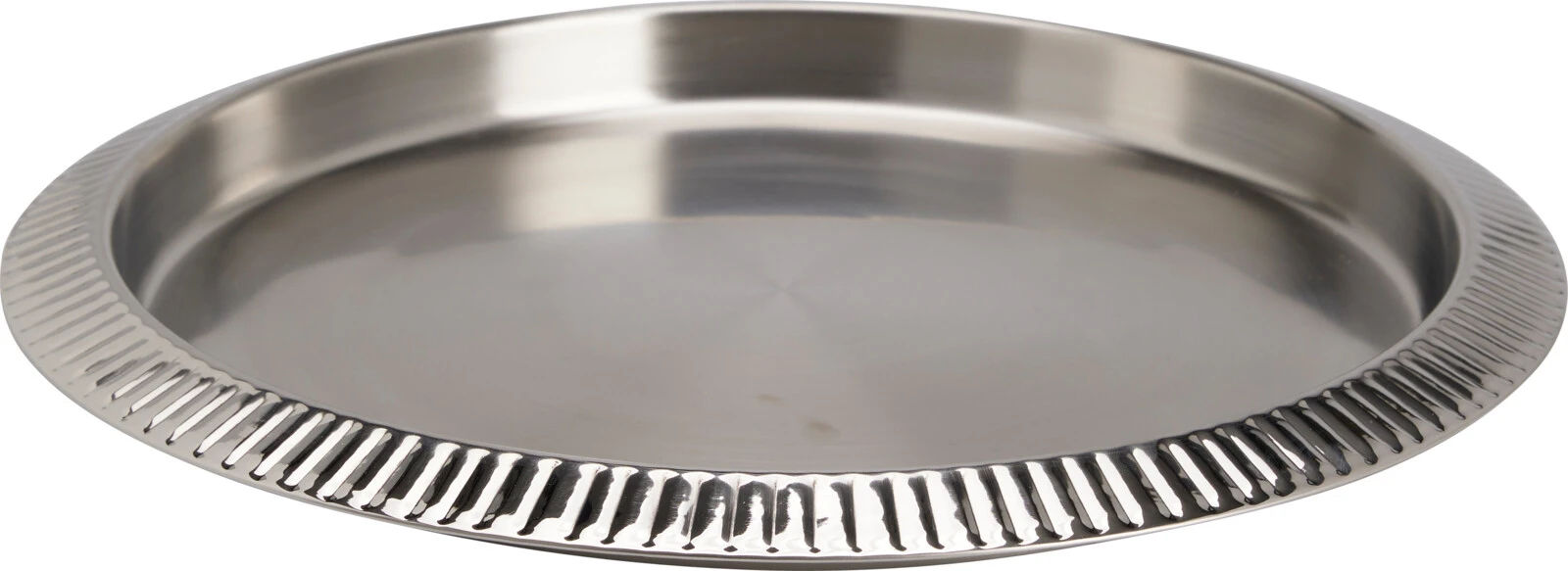 Serveringsbakke høj kant 35cm riflet A12441870 by Koop color Sølv