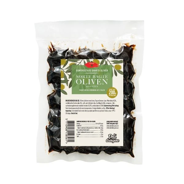 Sorte Bagte Oliven 200g 2101 by Deli Drengene color Sort