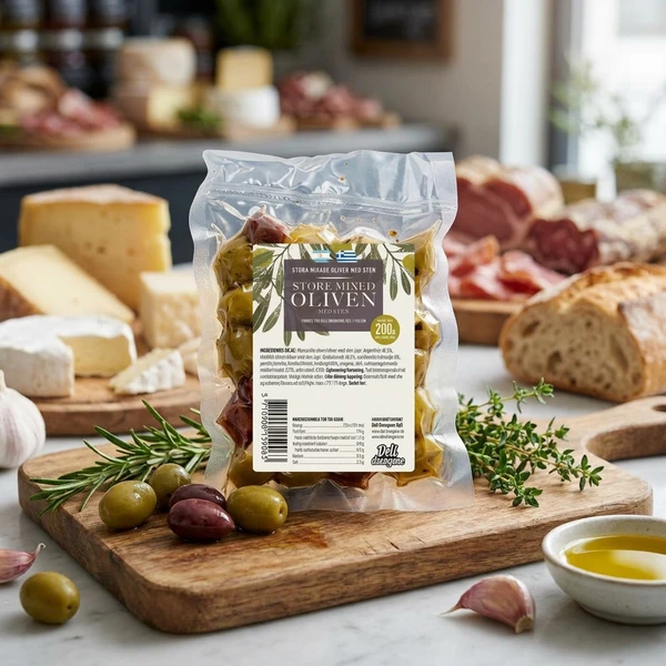 Store Mixed Oliven m/krydderier 200g 2108 by Deli Drengene color Sort