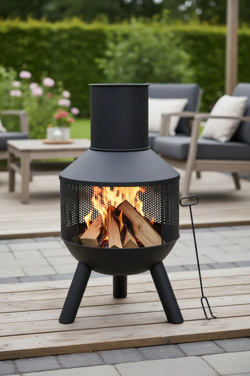 Metal skorstenspejs L37 x W37 x H74 cm udendørs CM7000220 by Koop color Stor