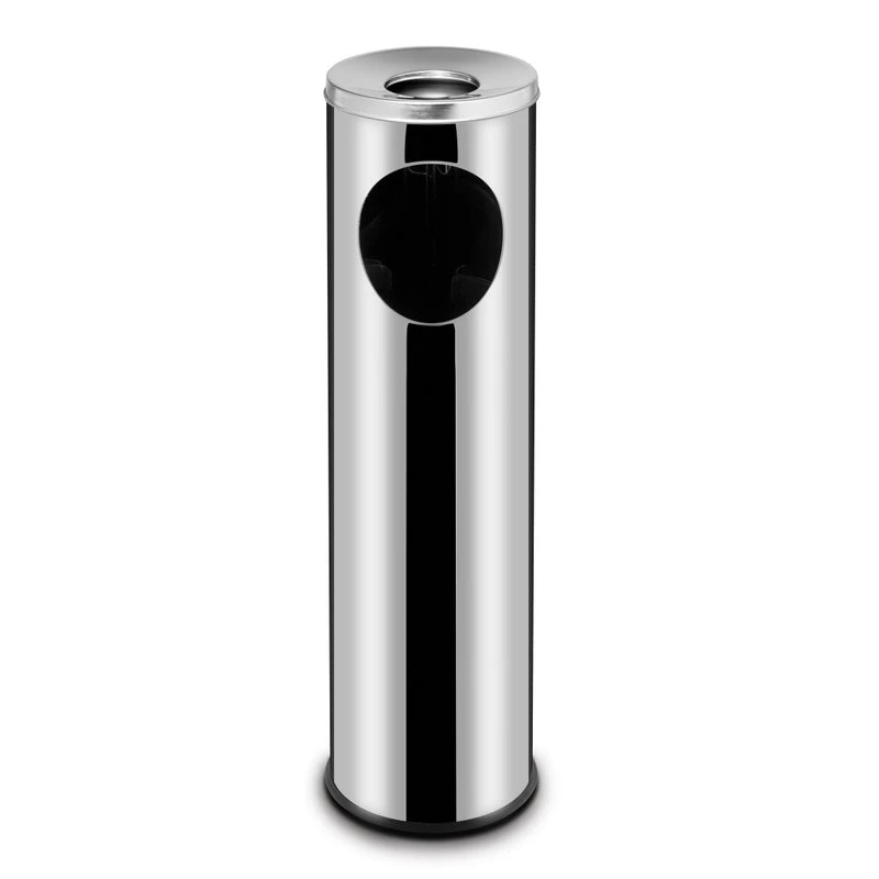 Stående affaldsbeholder med askebæger 15 l 200x700 mm 691380 by Hendi color Sort