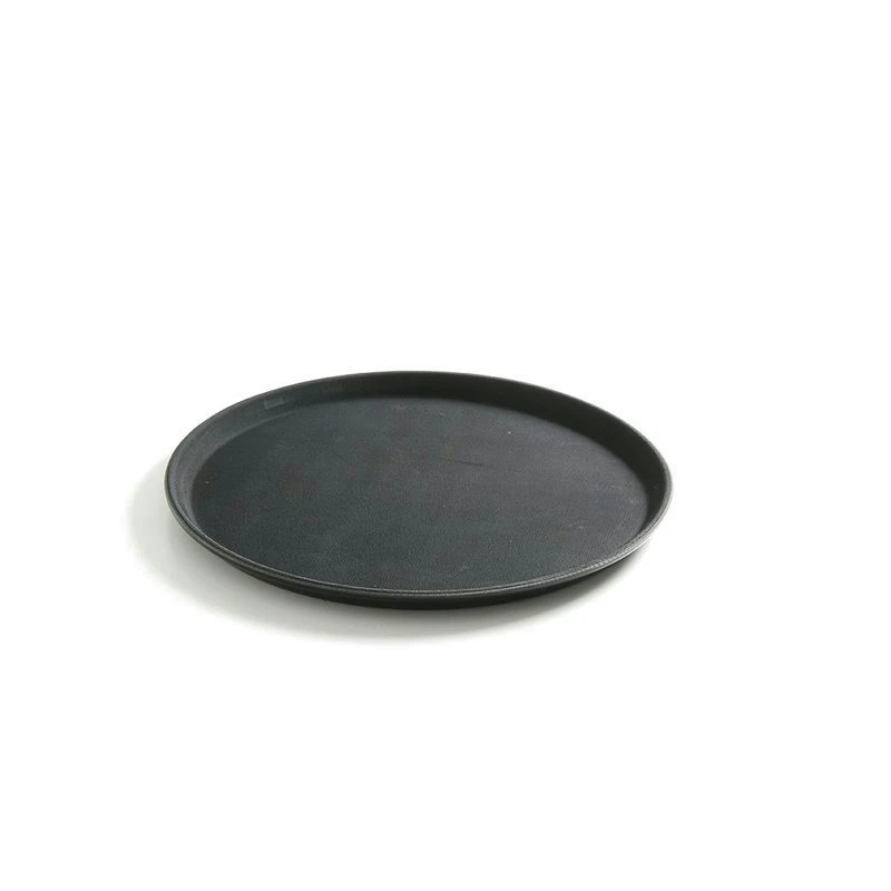 Serveringsbakke rund sort skridsikker 410x20 mm PP 878149 by Hendi color Sort