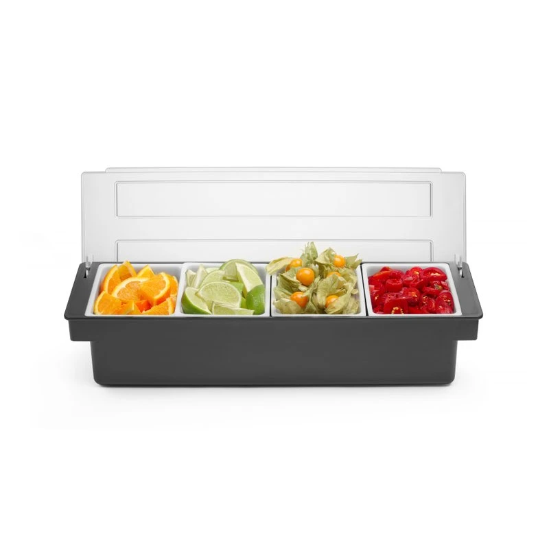 Garnitureholder med 4 beholdere 552025 by Hendi color Sort