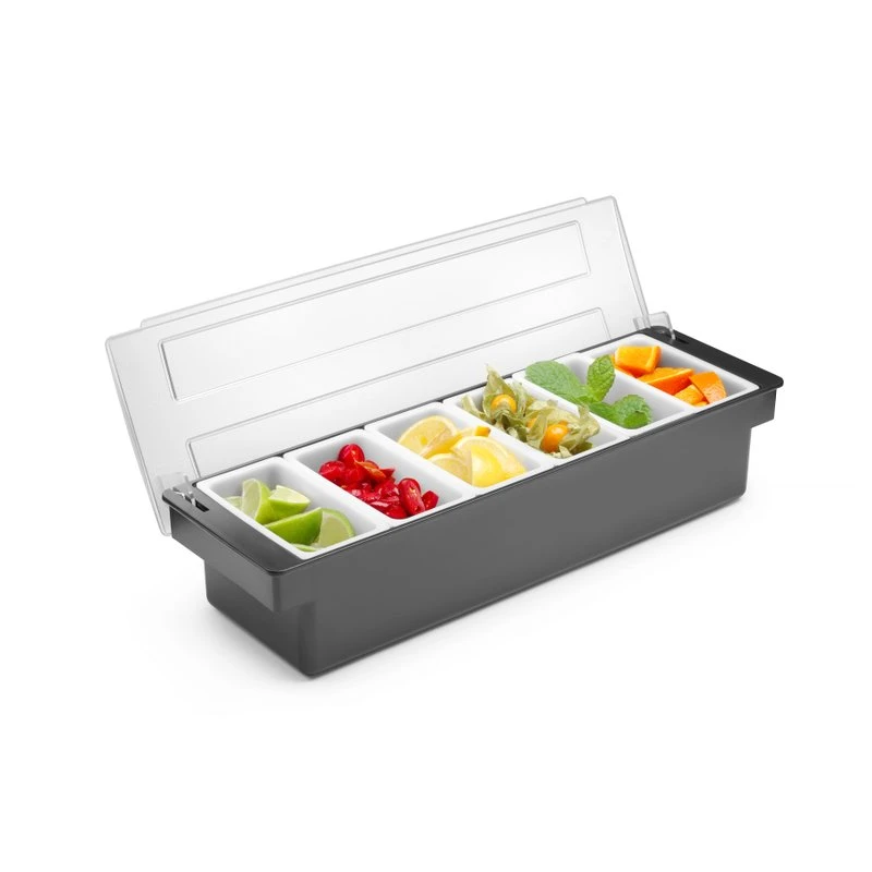 Garnitureholder med 6 beholdere 552032 by Hendi color Sort