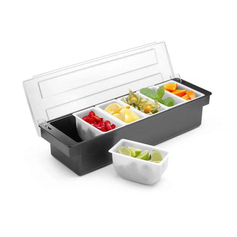 Garnitureholder med 6 beholdere 552032 by Hendi color Sort