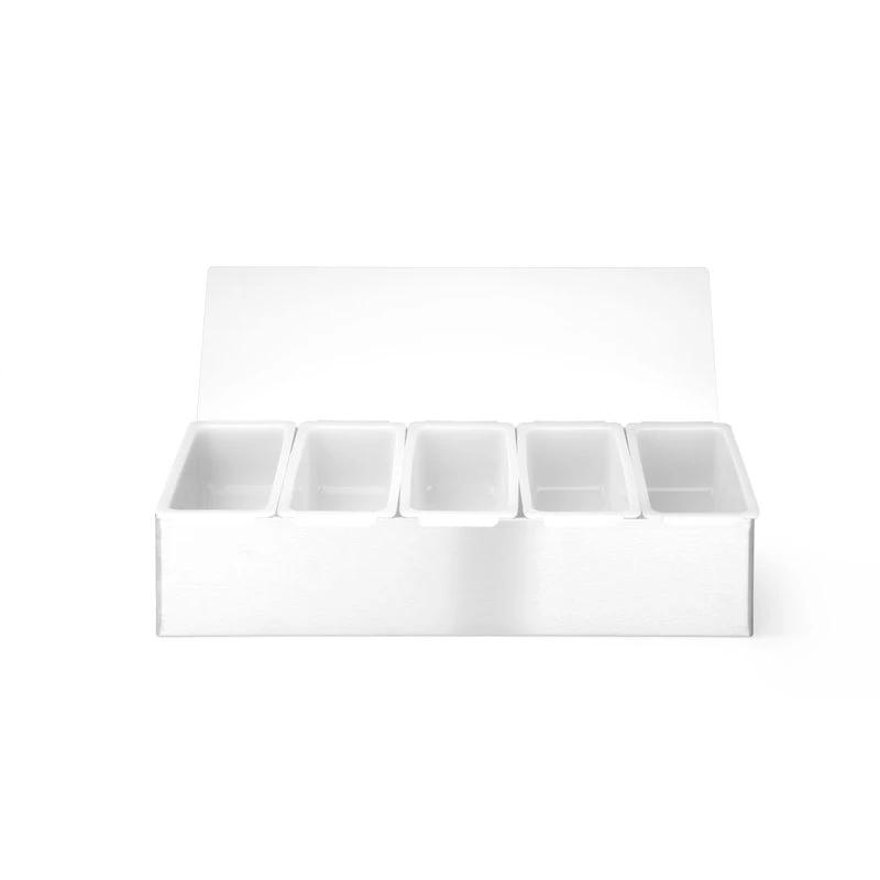 Garnitureholder med 5 beholdere rustfrit stål HDPE 552100 by Hendi color Sort