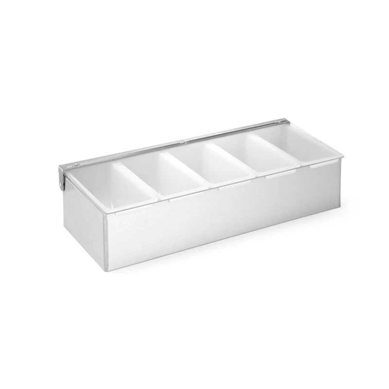 Garnitureholder med 5 beholdere rustfrit stål HDPE 552100 by Hendi color Sort