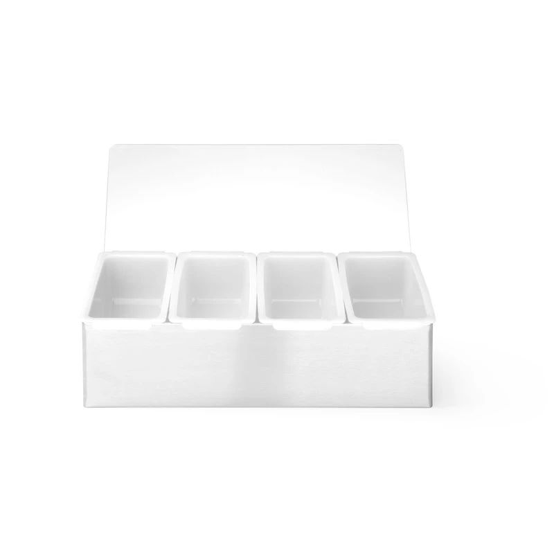 Garnitureholder med 5 beholdere rustfrit stål HDPE 552100 by Hendi color Sort