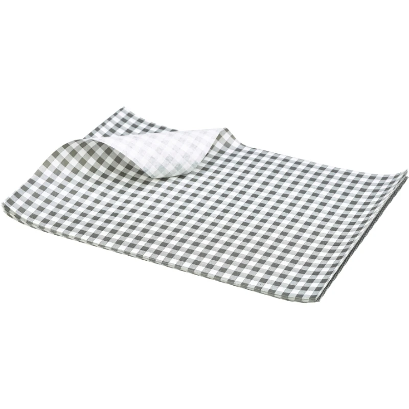 Fedttæt Papir Ternet Sort 25 x 20cm - 1000 stk. PN1487GBK by Genware color Sort