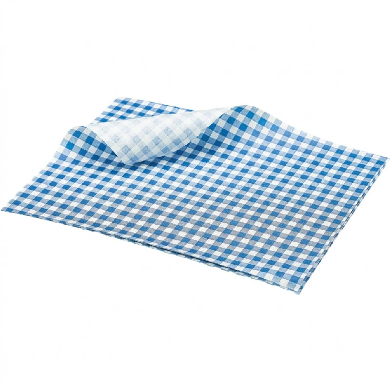 Fedttæt Papir Ternet Blå 25 x 20cm - 1000 stk. PN1487GB by Genware color Sort