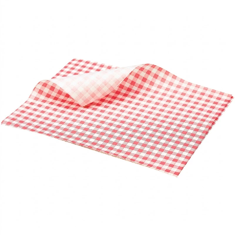 Fedttæt Papir Ternet Rød 25 x 20 cm PN1487GR by Genware color Sort