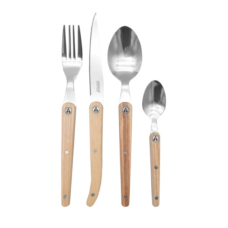 Laguiole Heritage Bestiksæt i Asketræ - 16 Dele 40271002 by Laguiole color Sort