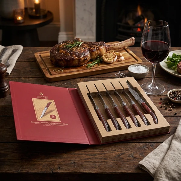 Laguiole Heritage Steakknive i Pakka Træ - 6 stk. 40273001 by Laguiole color Sort
