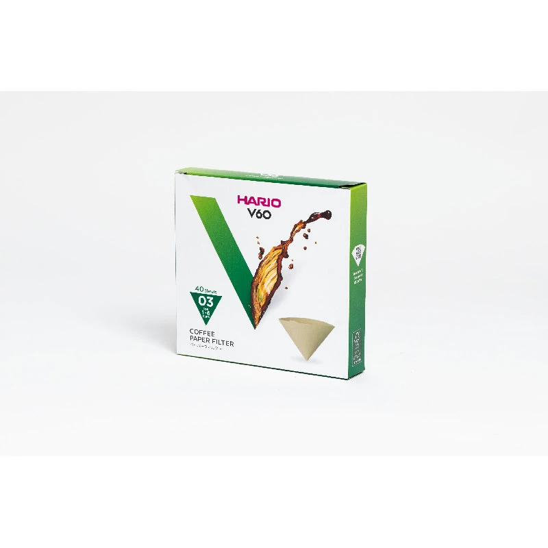 V60 Kaffefiltre - 03 - 40 stk - Ubleget VCF-03-40M by Hario color Sort