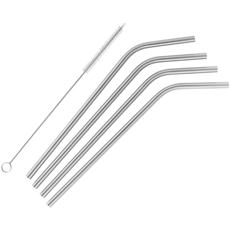 Barprofessional Metalsugerør 6mm - 4 stk - Sølv RSIE004 by Barprofessional color Sort
