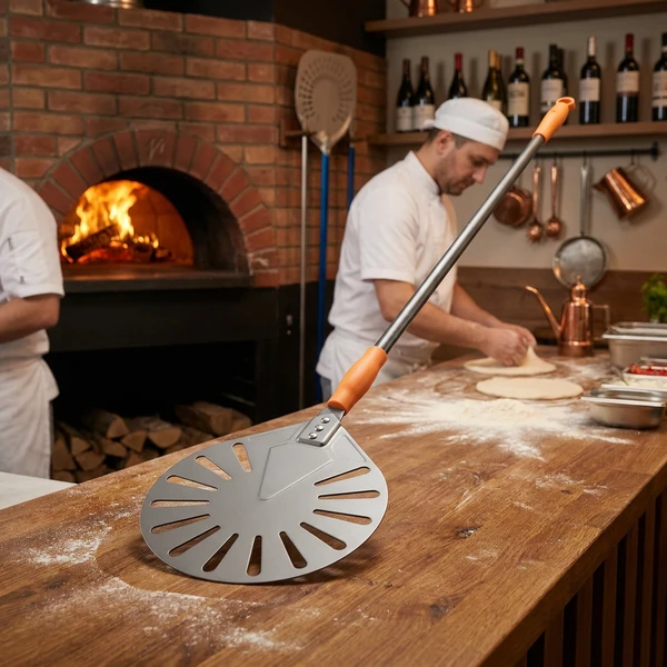 Pizzaspade perforeret aluminium 1200x230 mm 618103 by Hendi color Sort