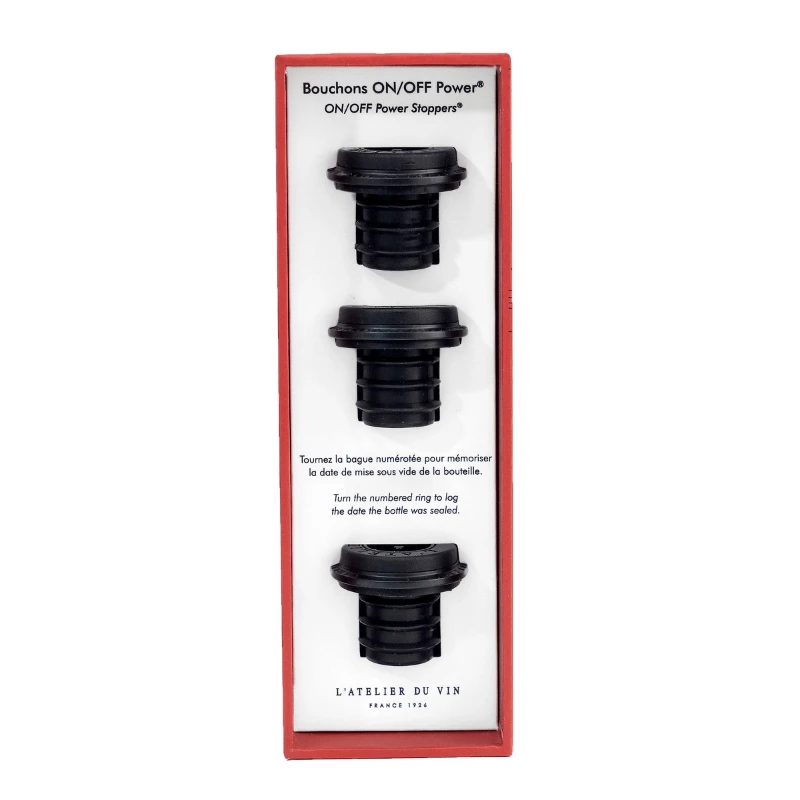 Gard’Vin ON/OFF® Power vinstopper - 3 stk 95737 by L'Atelier du Vin color Sort
