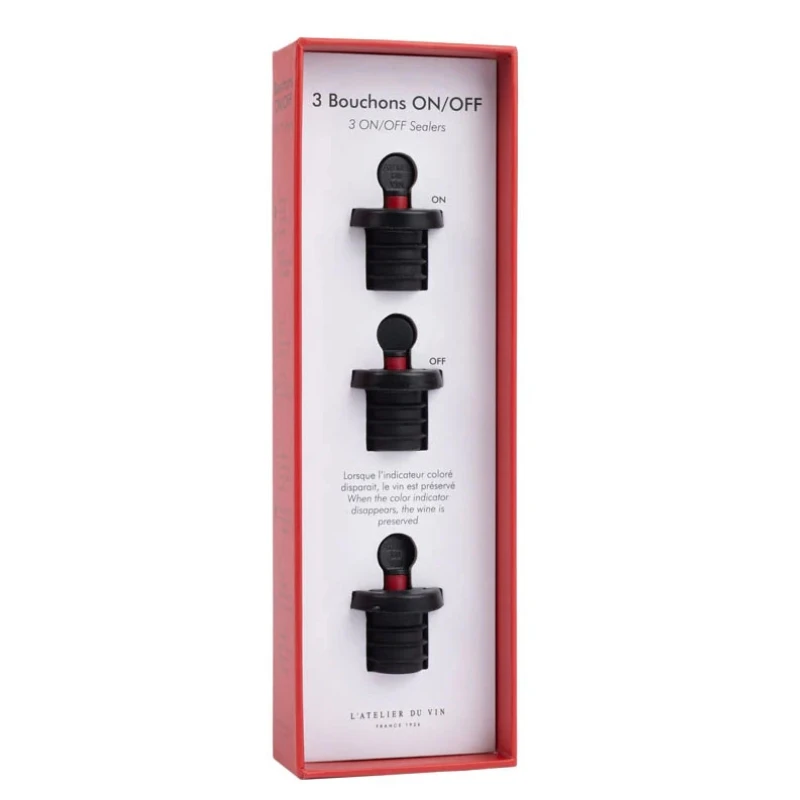 Bouchons ON/OFF vinforsegler - 3 stk 95045 by L'Atelier du Vin color Sort
