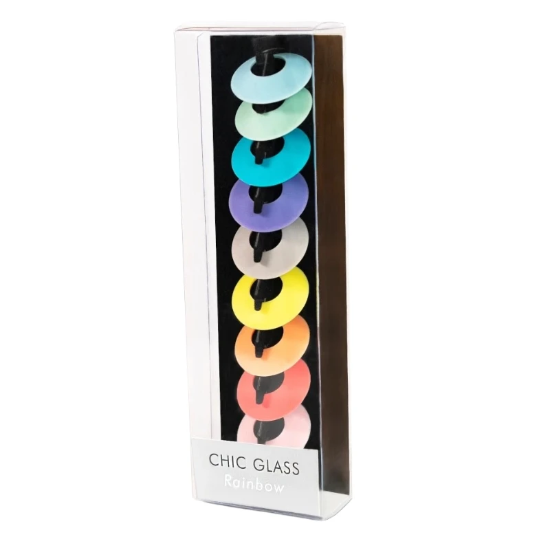 Chic Glass Rainbow - glasmarkør til vin - 9 stk 95485 by L'Atelier du Vin color Sort