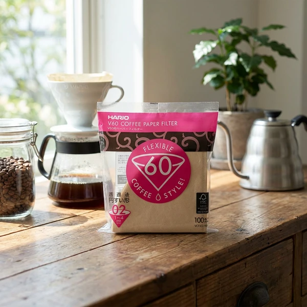 V60 Kaffefiltre - 02 - 100 stk - Ubleget VCF-02-100M by Hario color Sort