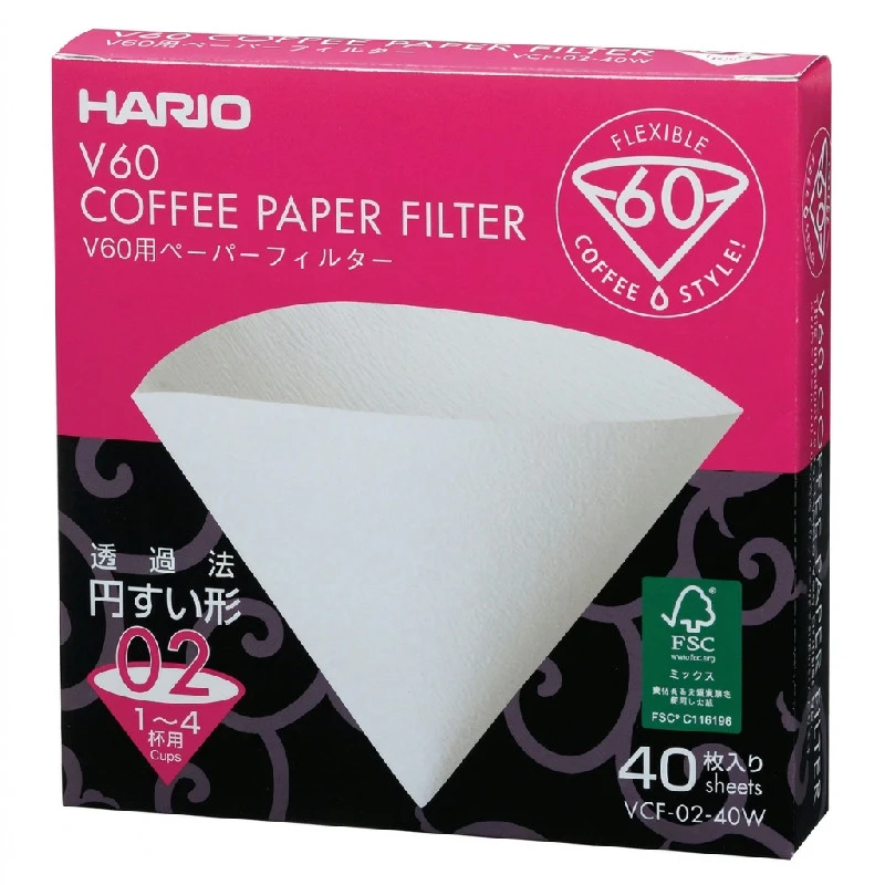 V60 Kaffefiltre - 02 - 40 stk - Hvid VCF-02-40W by Hario color Sort
