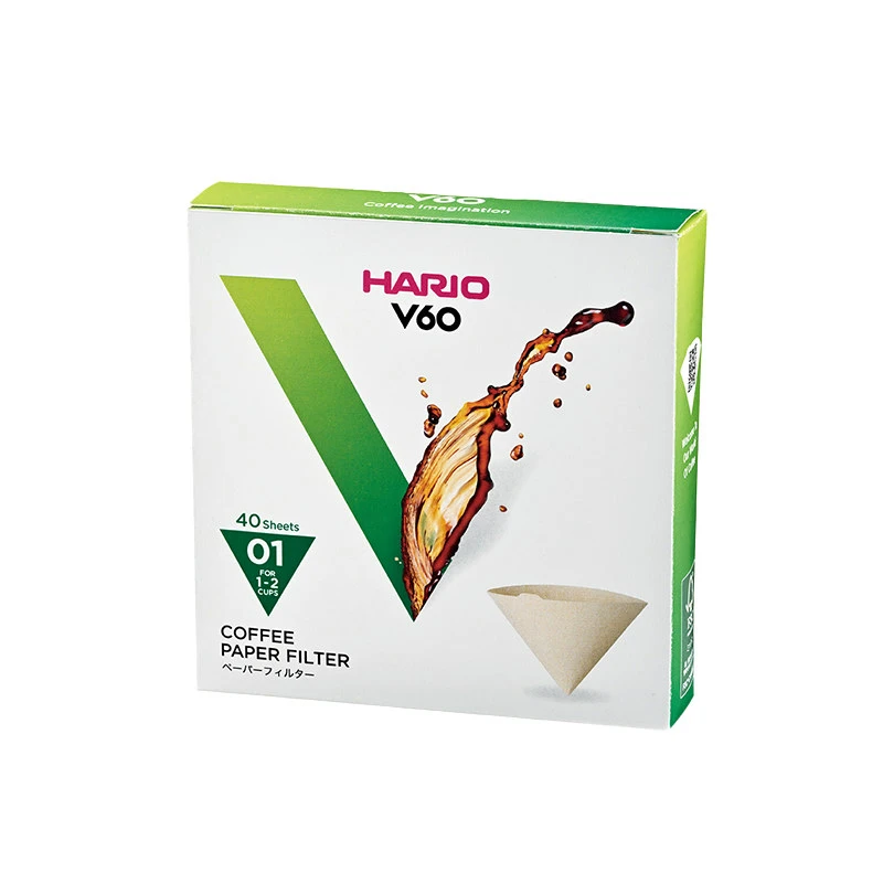 V60 Kaffefiltre - 01 - 40 stk - Ubleget VCF-01-40M by Hario color Sort