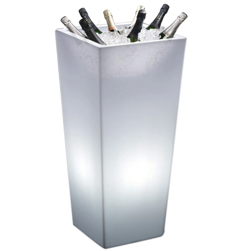 Winebowl Totem Firkantet Vinkøler med LED WTR0100 by Barprofessional color Sort