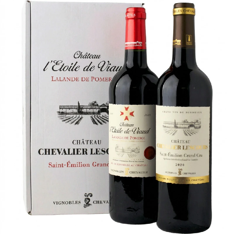 Gaveæske 2 fl. - Viaud og Lescours Pomerol 5906761  color Rød