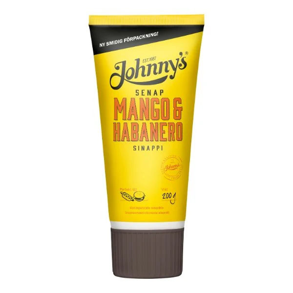 Johnnys Mango & Habanero sennep 200g 3100108 by Deli Drengene color Sort
