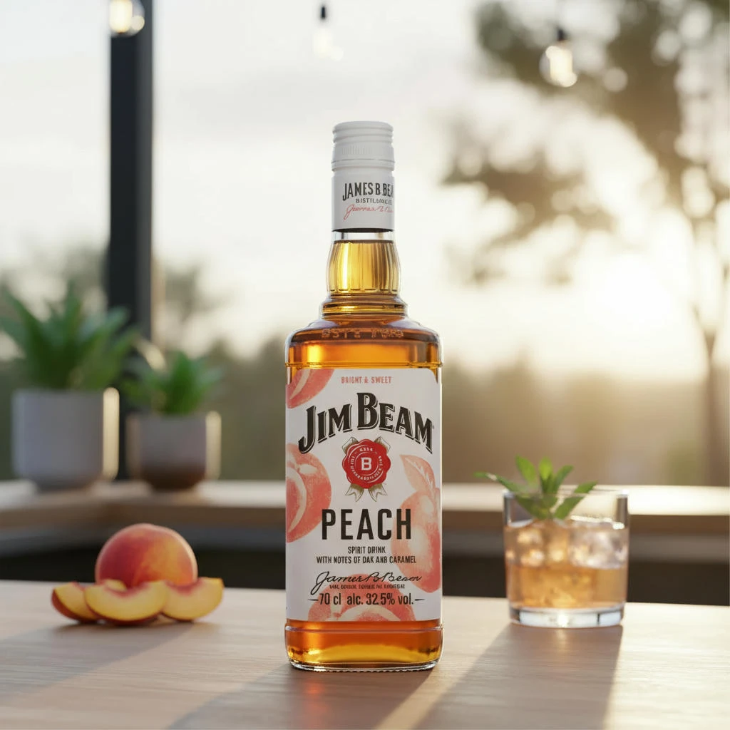 Jim Beam Peach Whiskeylikør 70 cl L-57-439-00 by JIMBEAM color Sort