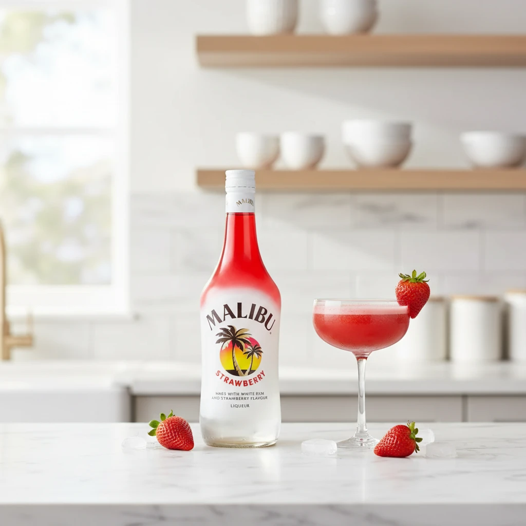 Malibu Strawberry Likør 70 cl L-62-850-00 by MALIBU color Sort