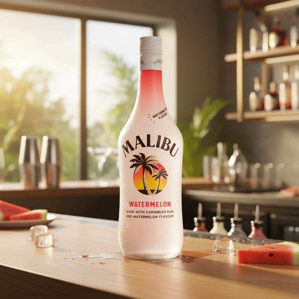 Malibu Watermelon Likør 70 cl L-51-355-00 by MALIBU color Sort
