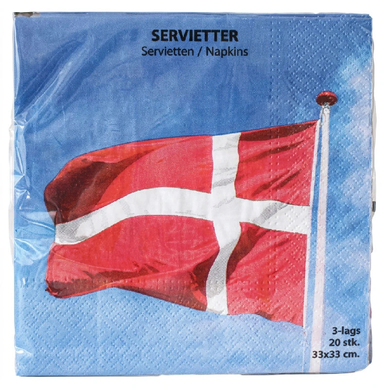 Serviet 3-lag 4 Ass. á 20 Stk. Danmark 33 x 33 cm 4200176  color Sort