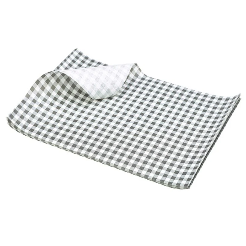 Fedttæt Papir Ternet Sort 35 x 25cm - 1000 stk. PN1487LGBK by Genware color Sort