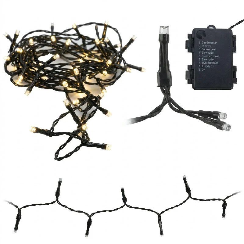 Lyskæde m/40 LED Varmt Lys og Batteri 4300292  color Sort