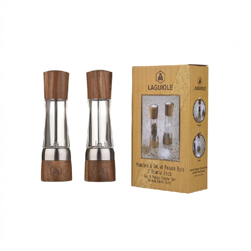 Laguiole salt- og peberkværn akacietræ keramisk sæt 40269097 by Laguiole color Sort