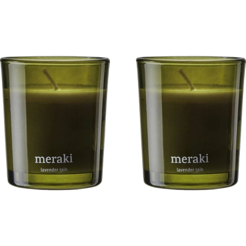 Meraki Duftlys, Lavender rain, Grøn 2 stk. 366650200 by Meraki color Grøn