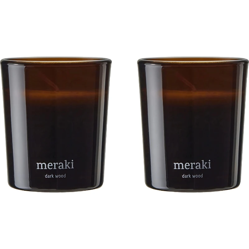 Meraki Duftlys, Dark wood., Brun 2 stk. 366650301 by Meraki color Brun