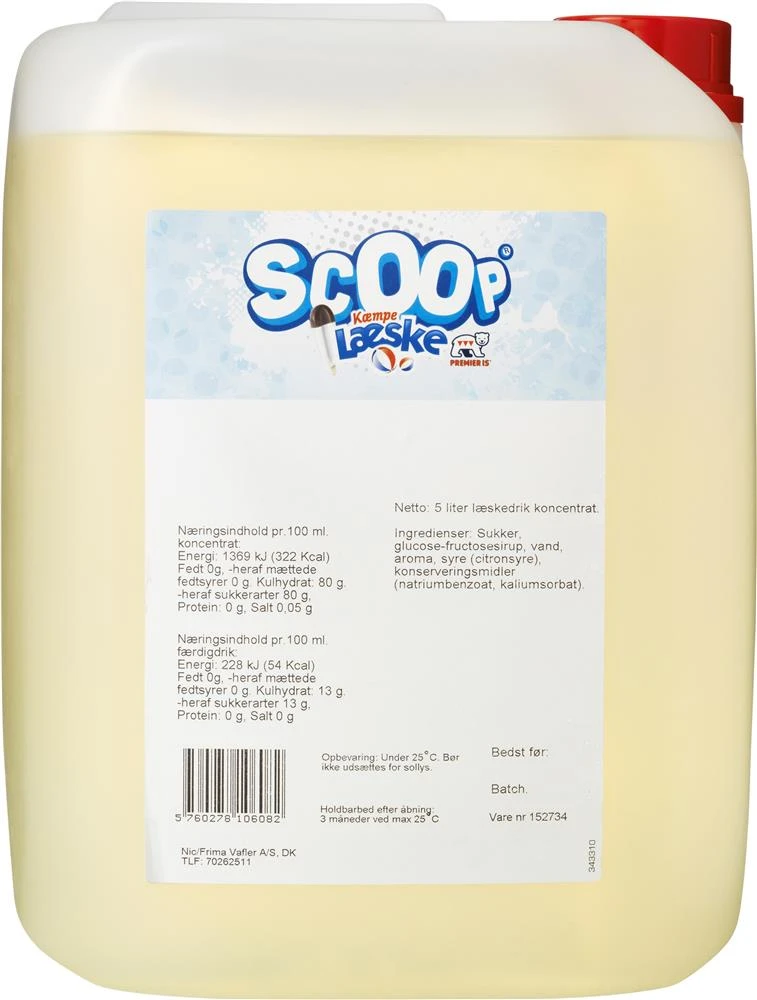 Scoop Slushice Koncentrat Kæmpe Læske, 5L 65719 by SCOOP color Sort