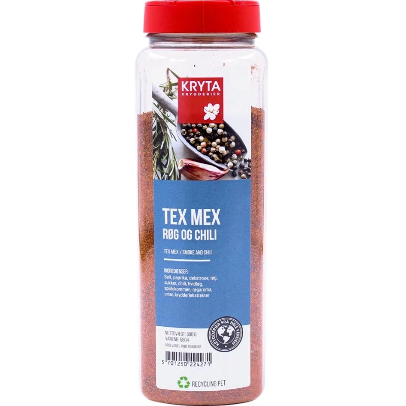 Tex-Mex krydderi med røg & chili 600 g 202685 by KRYTA color Sort