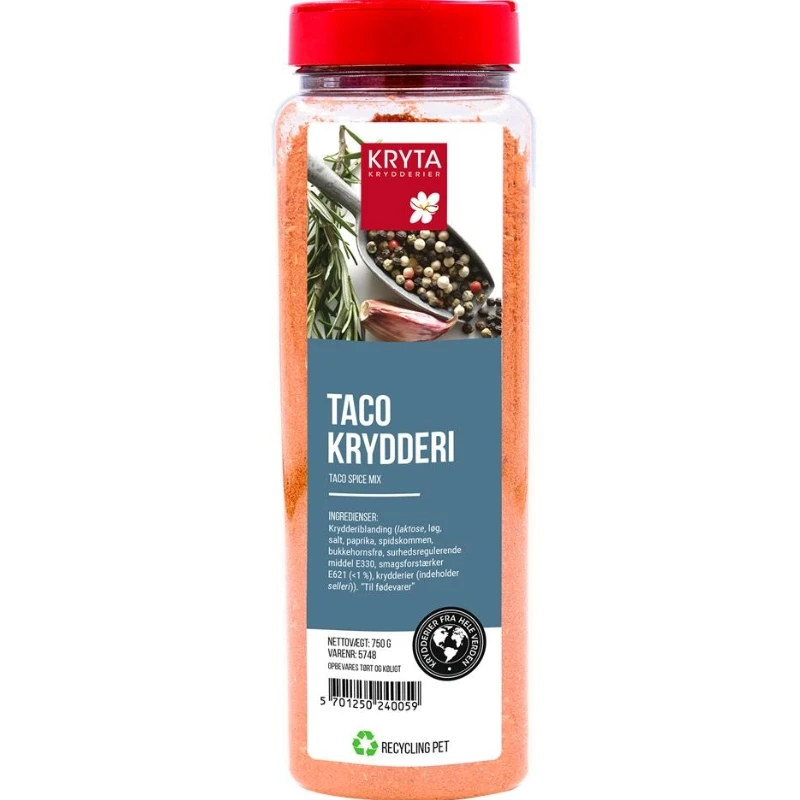 Taco krydderiblanding 550 g 367473 by KRYTA color Sort