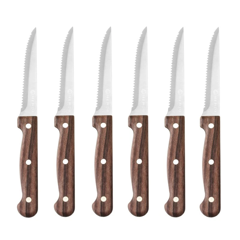 Steak knive 6 stk med bølgeskær 781449 by Hendi color Sort