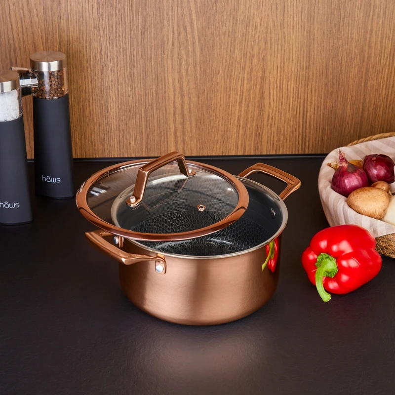 Hâws Santo Gryde 3,4 L med låg og hybridbelægning – Rose Gold 30-HSHCRRG36 by Hâws Santo color Rose Gold