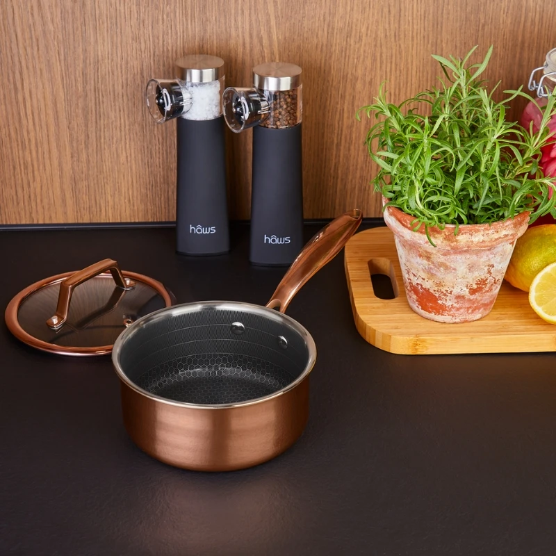 Hâws Santo Kasserolle 1,5 L med låg og hybridbelægning – Rose Gold 30-HSHSPRG16 by Hâws Santo color Rose Gold